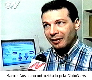 Foto de Marcos Dessaune entrevistado no Jornal das Dez - GloboNews