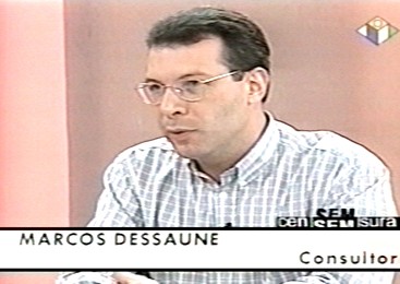 Foto de Marcos Dessaune entrevistado por Leda Nagle - programa Sem Censura - TVE